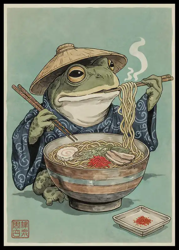 Top-Seller Zen Frog Feast Poster