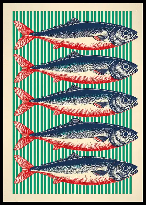 Nur Heute Retro Fish Harmony Poster