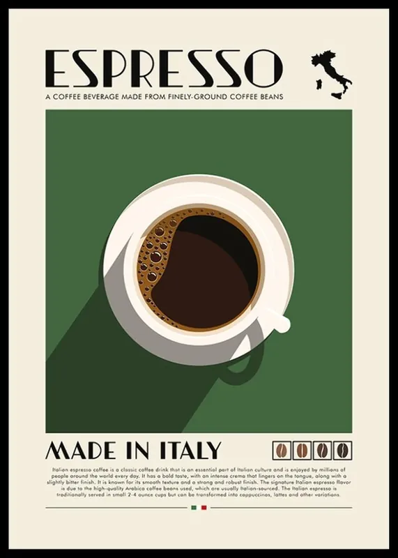 Espresso Made In Italy Poster Nur Heute