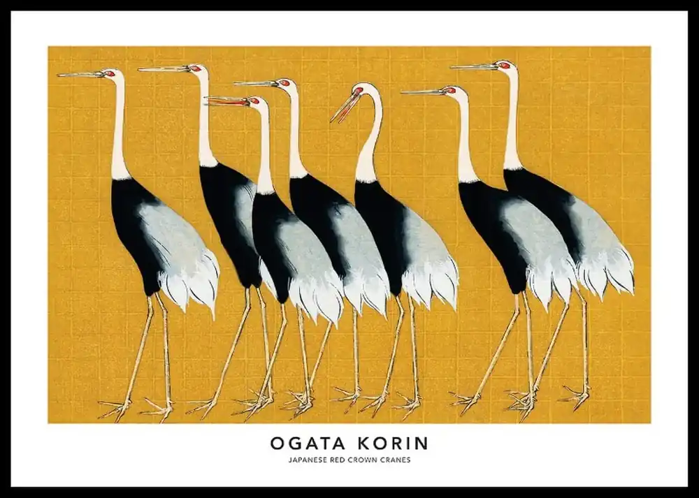 Billig Red Crown Crane By Ogata Korin Poster