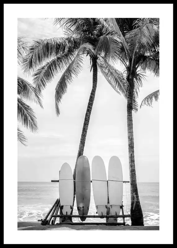 Versand Am Gleichen Tag Surfing Boards On Beach Poster