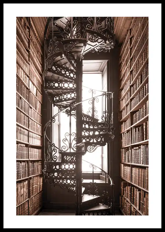 Books And Staircase Poster Versand Am Gleichen Tag