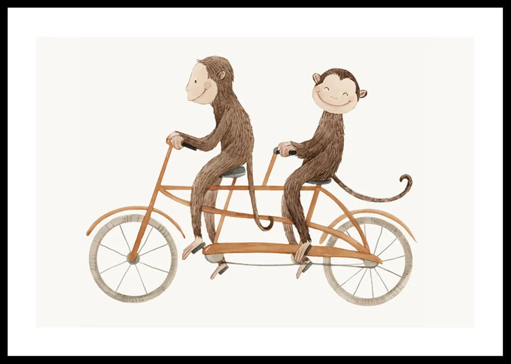 Monkey Bicycle Poster Beliebt
