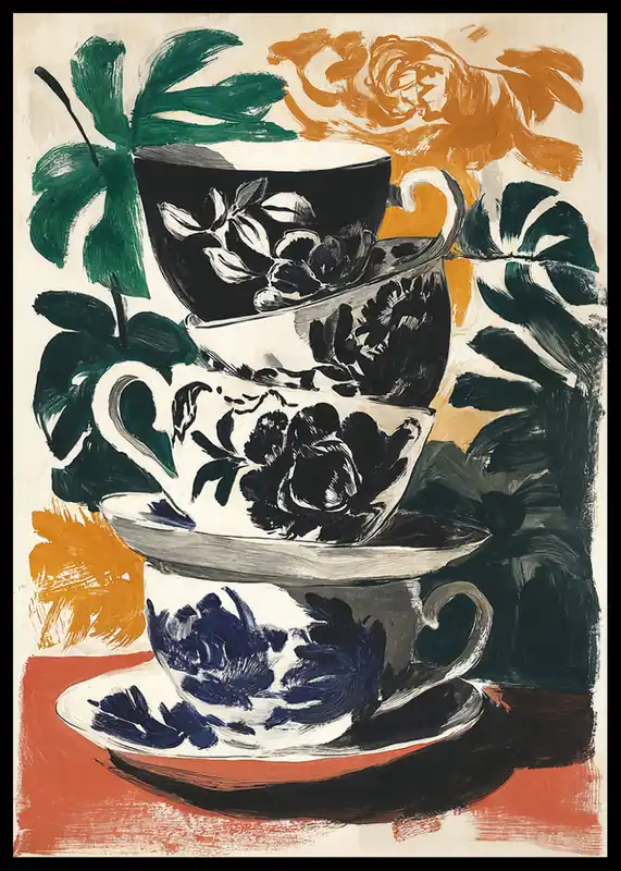 Beautifully Painted Teacups Poster Neuheit