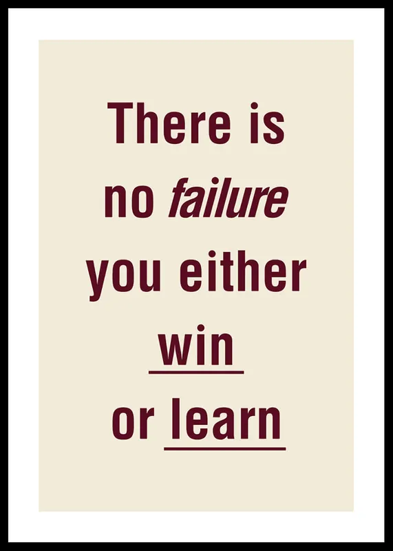 Learn To Win Poster Kostenloser Versand