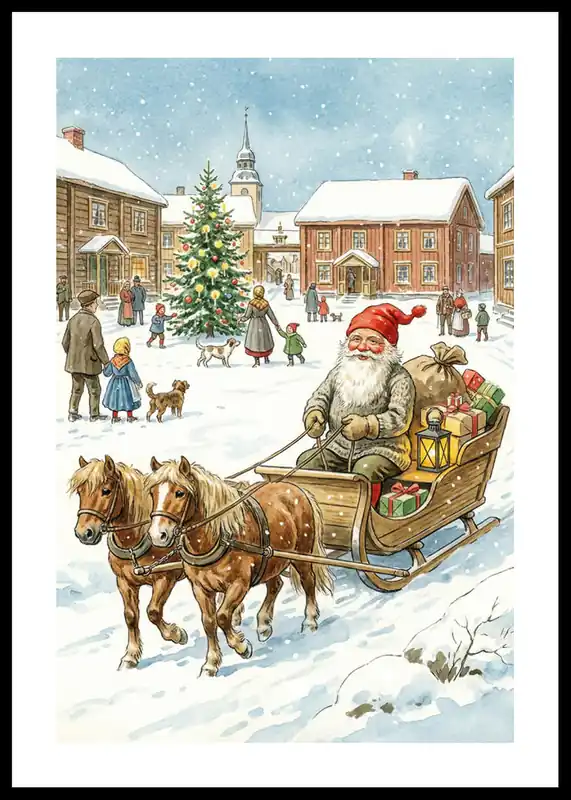 Santas Sleigh Journey Poster Billig