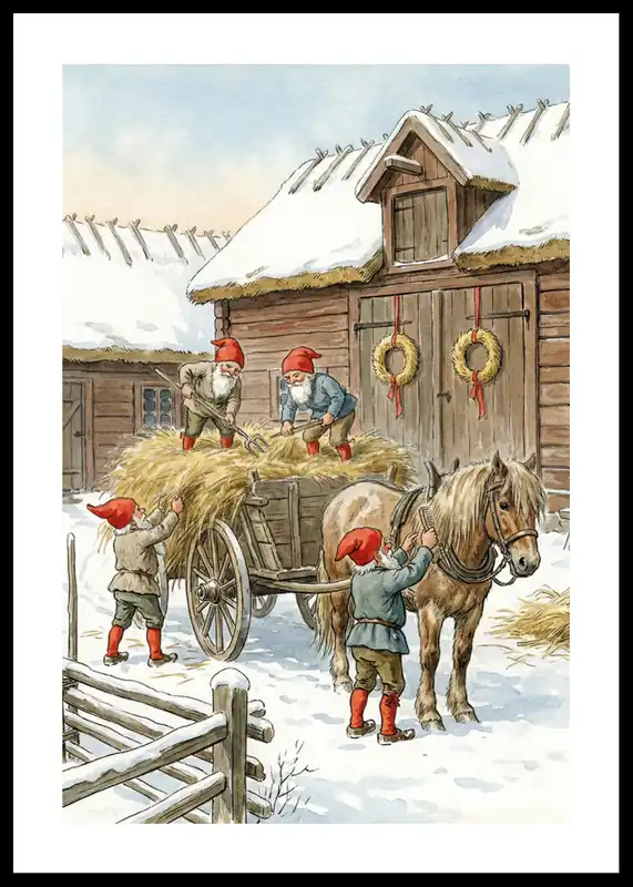 Nur Heute Enchanted Winter Barn Poster