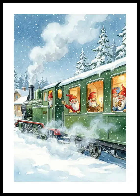 Festive Train Ride Poster Schneller Versand