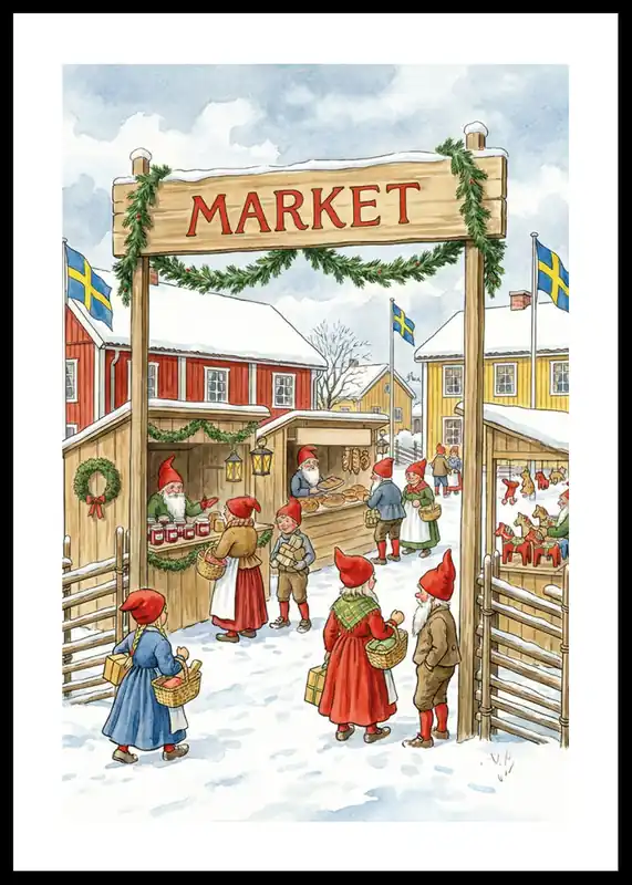 Swedish Christmas Market Poster Mega-Angebot