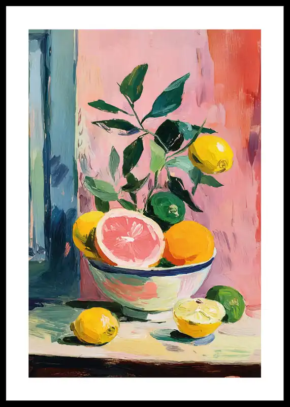 Versand Am Gleichen Tag Vibrant Citrus Splash Poster