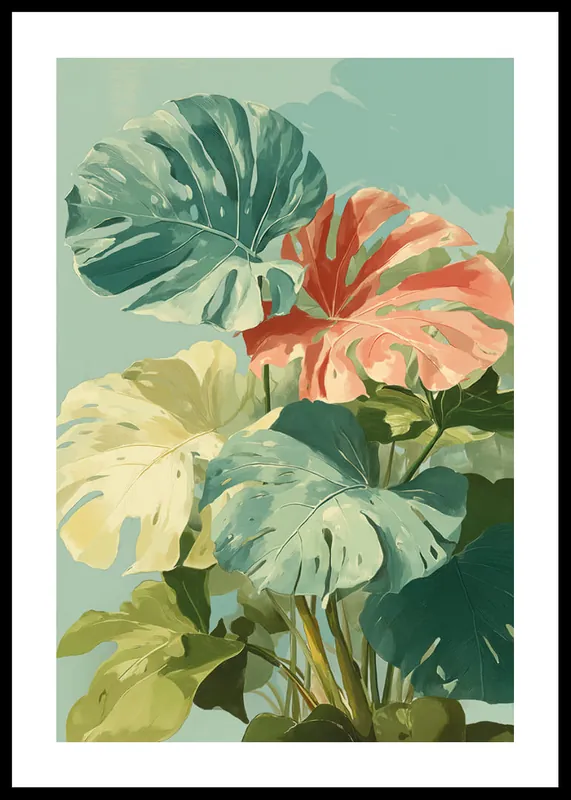Nur Heute Tropical Leafy Serenity Poster
