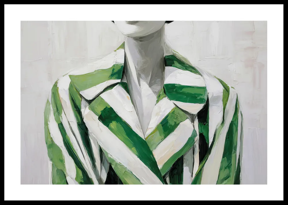 Sonderaktion Silhouette In Green Stripes Poster