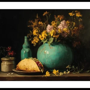 Floral Taco Fiesta Poster Top-Seller