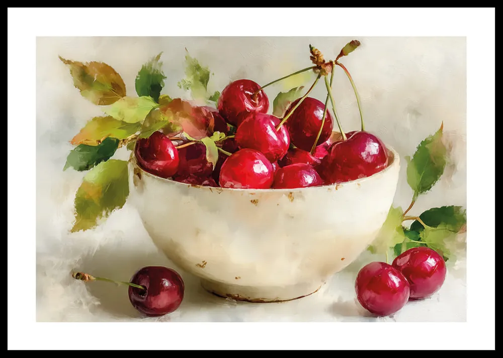 Still Life Bowl With Cherrie No2 Poster Sonderangebot