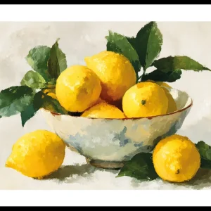Still Life Bowl With Lemon No2 Poster Zertifiziert