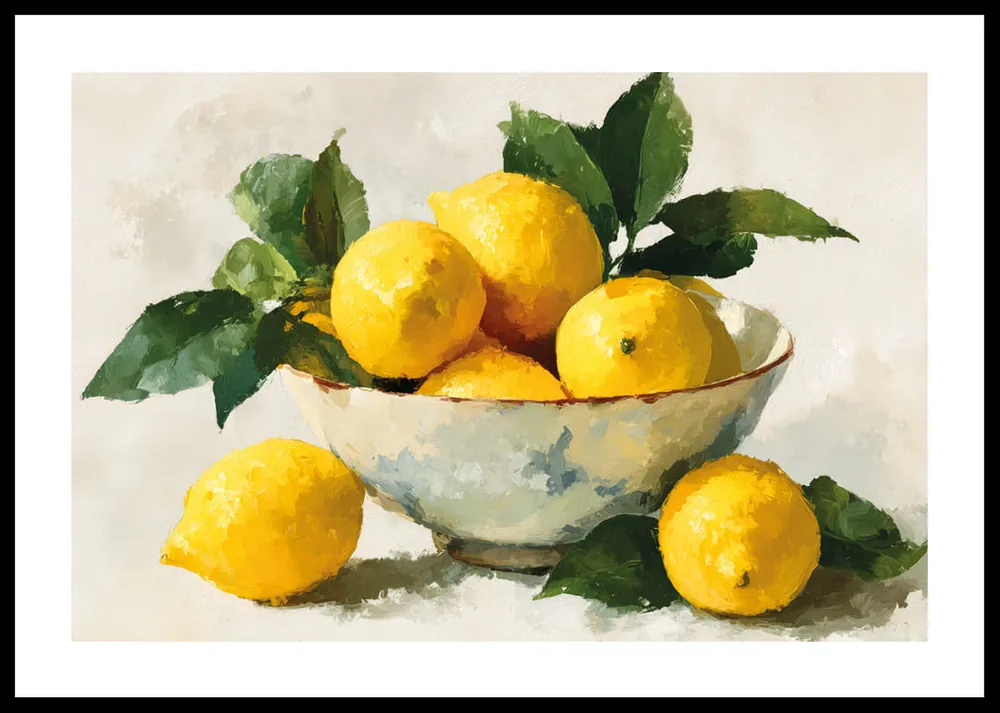 Still Life Bowl With Lemon No2 Poster Zertifiziert