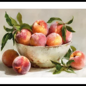 Still Life Bowl With Peach No2 Poster Schneller Versand