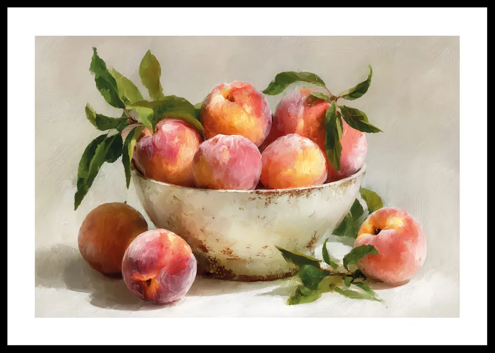 Still Life Bowl With Peach No2 Poster Schneller Versand