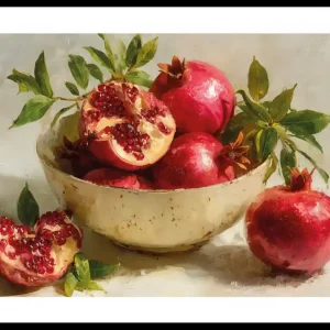 Still Life Bowl With Pomegranates  Poster Gratis Versand