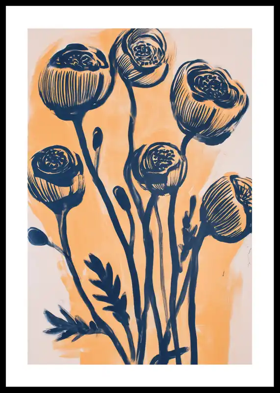 Kostenloser Versand Navy Floral Symphony Poster