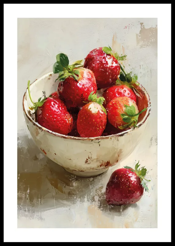 Bestseller Still Life Bowl With Strawberry Poster