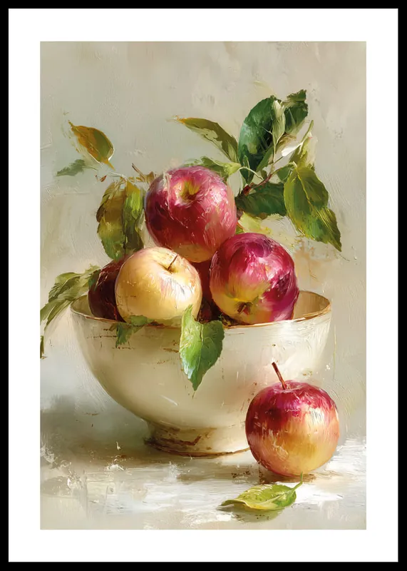 Still Life Bowl With Pink Apple Poster Top-Angebot