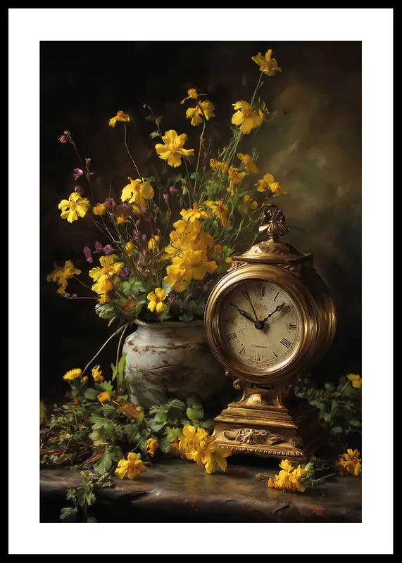 Golden Bloom Harmony Poster Aktuell