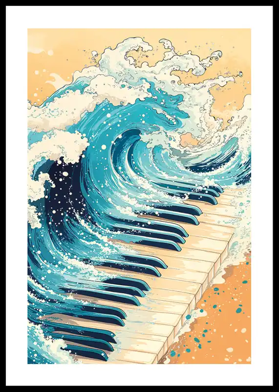 Piano Waves Poster Nur Für Kurze Zeit