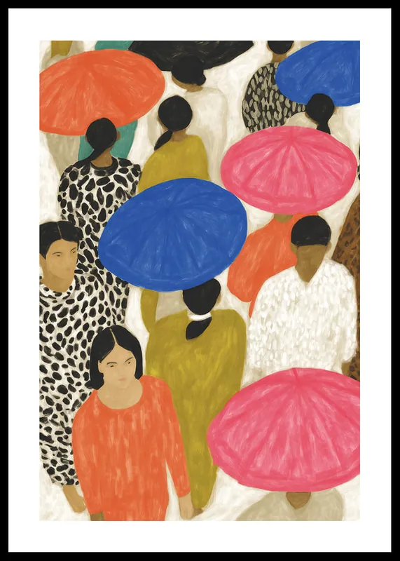 Must-Have Colorful Parasol Parade Poster