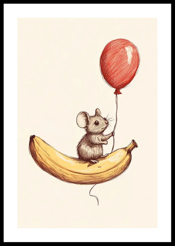 Banana Balloon Adventure Poster Sale