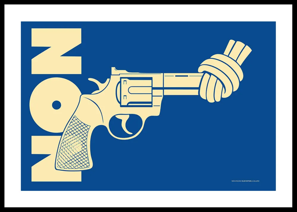 Non-Violence Vintage Blue Edition Poster Kostenfreie Lieferung