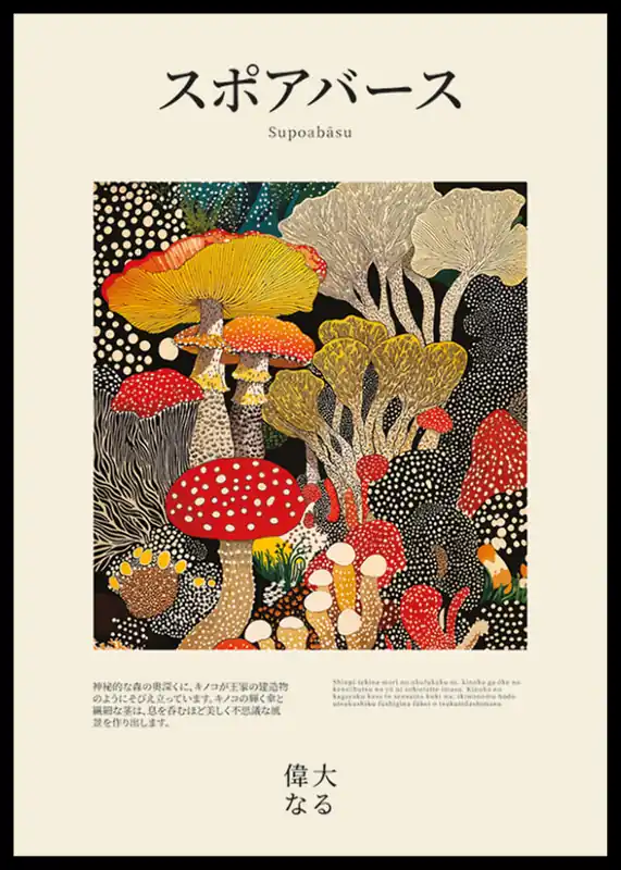 Markenprodukt Vibrant Mushroom Mosaic Poster