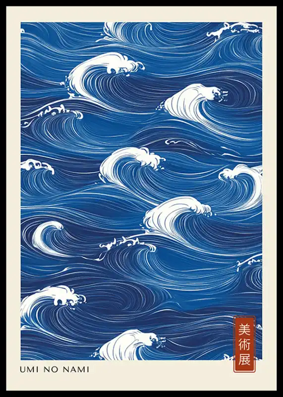Gratis Versand Umi No Nami Japandi Poster