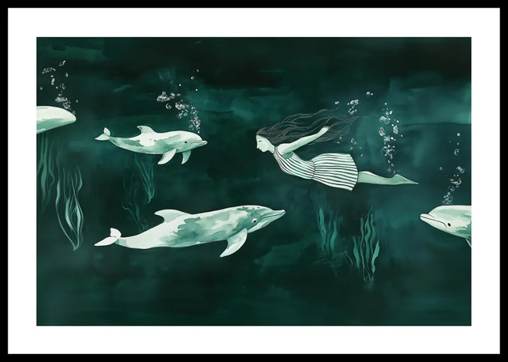 Mystical Swimmers Poster Versand Am Gleichen Tag