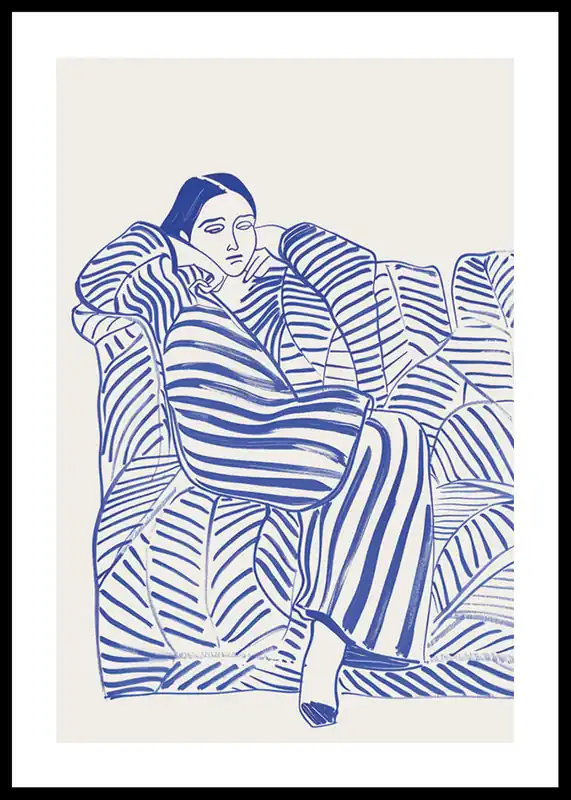 Blue Contemplation Poster Versand Am Gleichen Tag