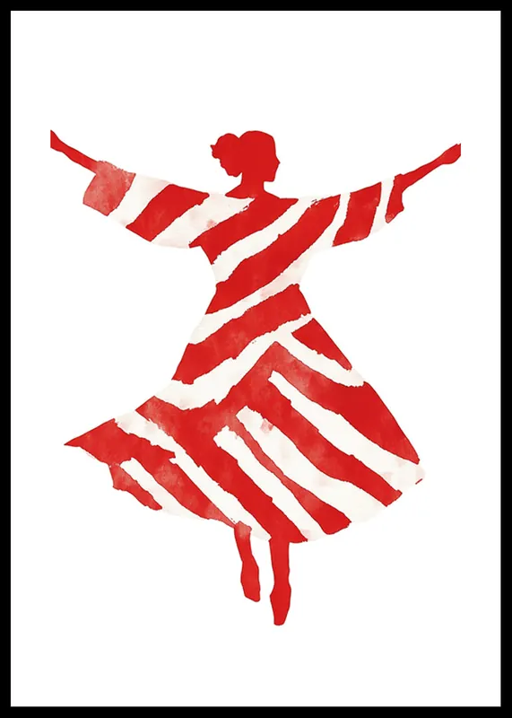Dancing Red Silhouette Poster Highlight