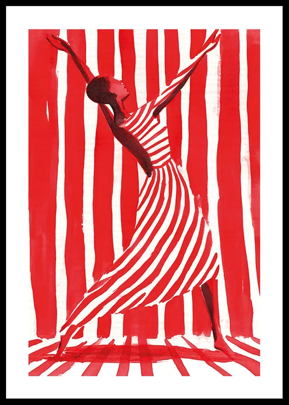 Dance Of Red Stripes Poster Bestpreis