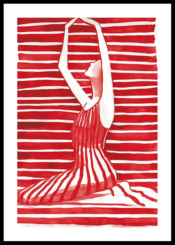 Striped Yoga Elegance Poster Zertifiziert