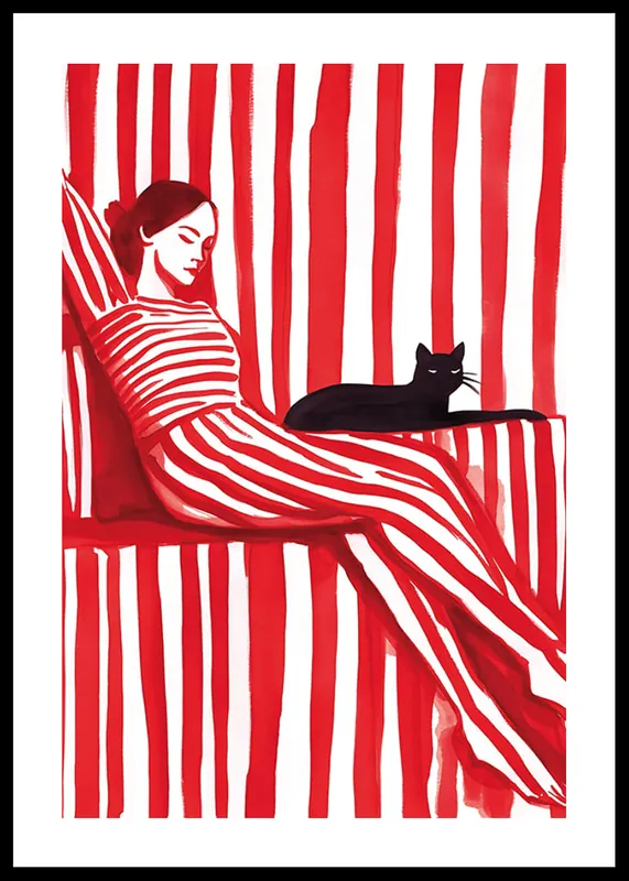 Highlight Red Stripes & Whiskers Poster