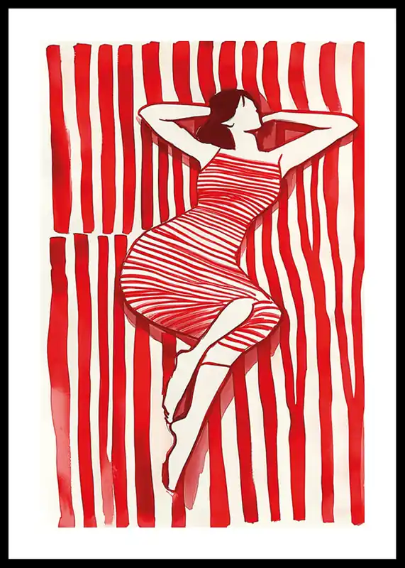 Rhythm In Red Poster Rabatt