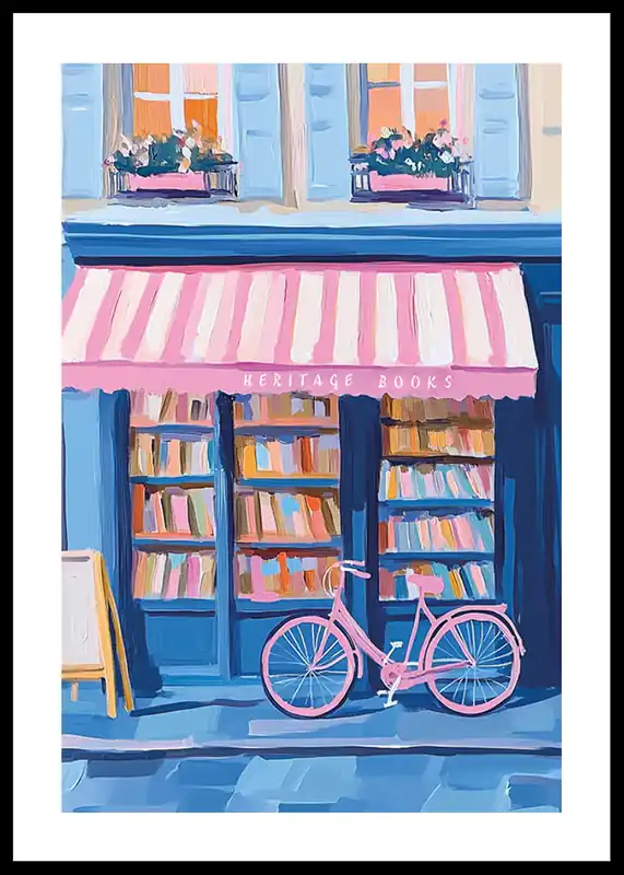 Charming Bookshop Bliss Poster Kostenloser Versand