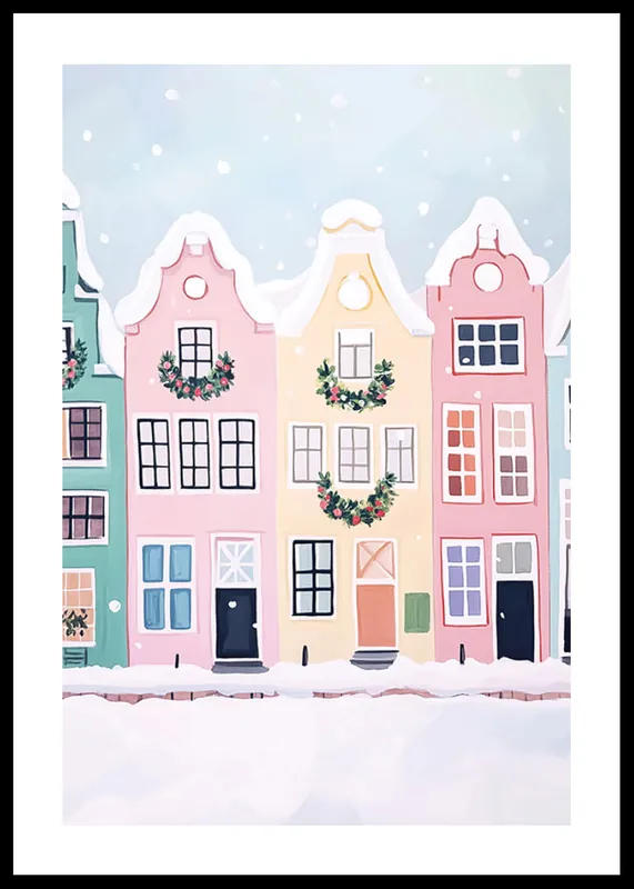 Holiday Homes In Pastel Poster Sonderangebot