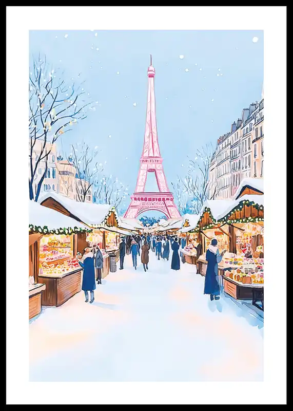 Christmas Market In Paris Poster Schneller Versand