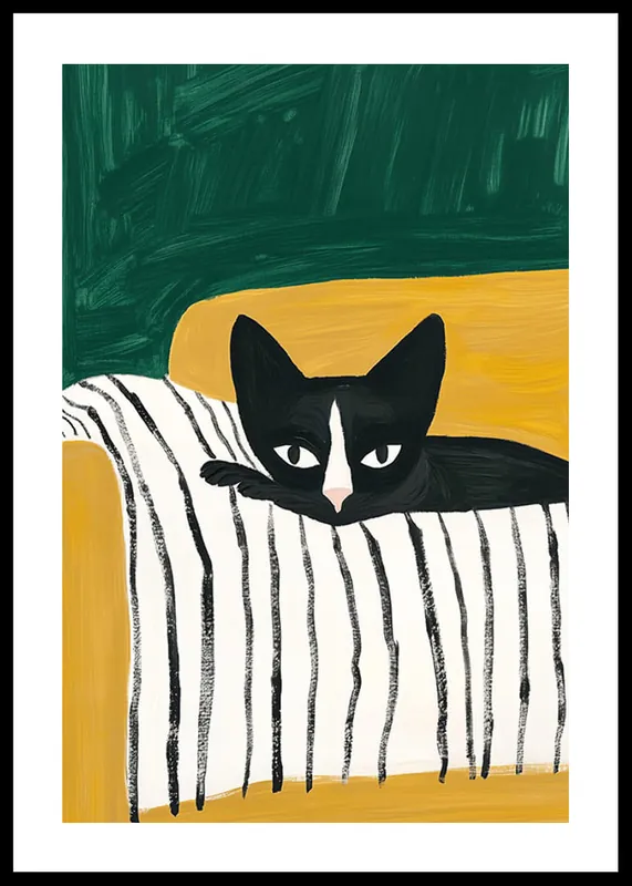 The Watchful Lounge Cat Poster Billig