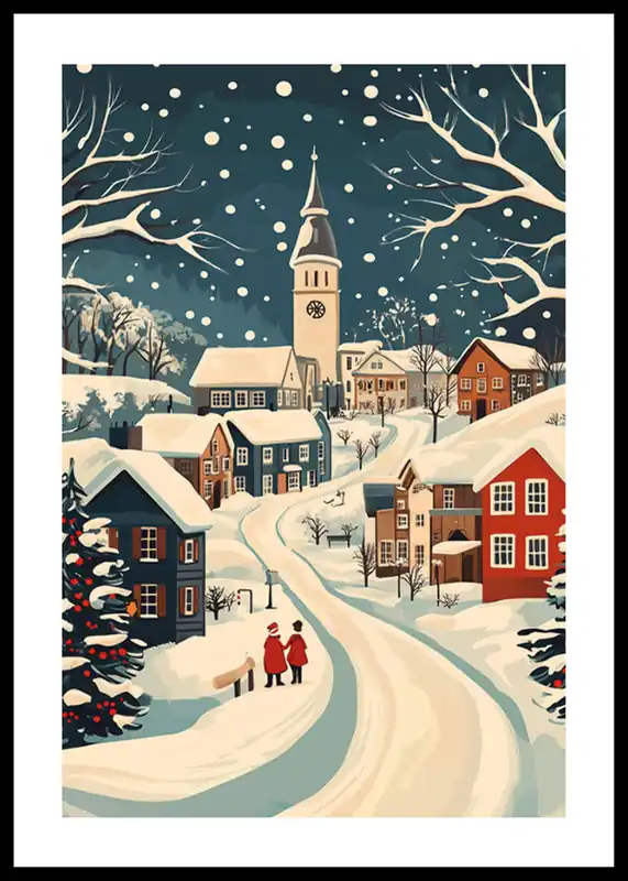 Garantierte Lieferung Frosty Townscape Poster