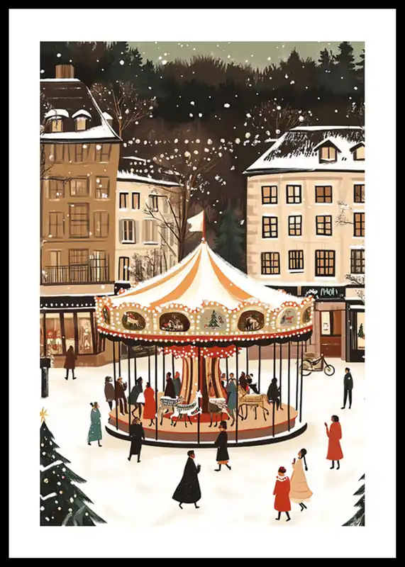 Neuheit Winter Carousel Magic Poster