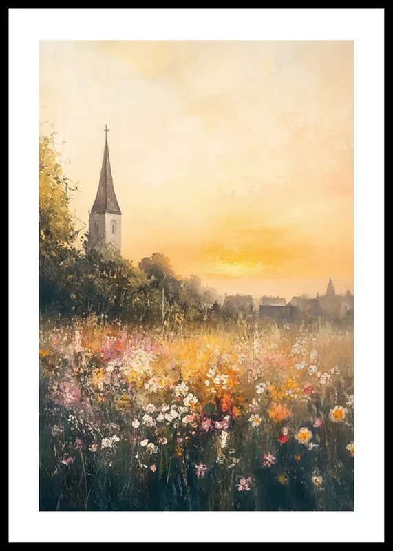 Versand Am Gleichen Tag Golden Evening By The Chapel Poster