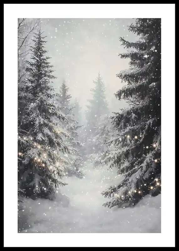 Enchanted Snowy Forest Poster Markenware