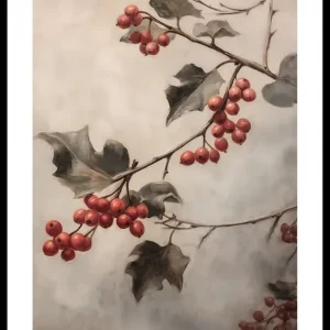 Zertifiziert Winter Festive Red Berries Poster
