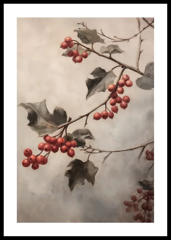 Zertifiziert Winter Festive Red Berries Poster